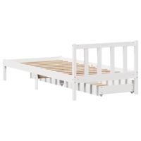 Bedframe zonder matras massief grenenhout wit 140x200 cm - thumbnail