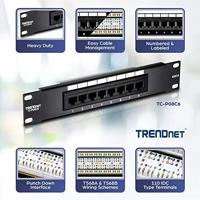 TrendNet TC-P08C6 Patchpaneel CAT 6 Zwart - thumbnail