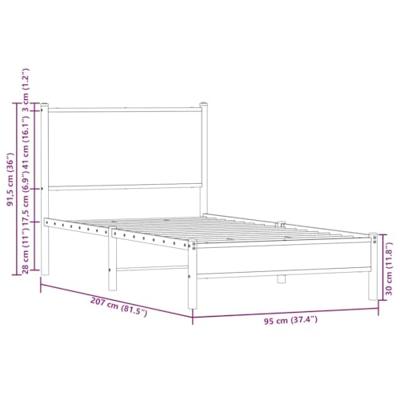 Bedframe zonder matras metaal sonoma eikenkleurig 90x200 cm