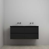 On-Line Onderkast - 120 cm - Voorgemonteerd - Ladestructuur - Acryl Wastafel - zonder Kraangat - Mat Zwart - thumbnail