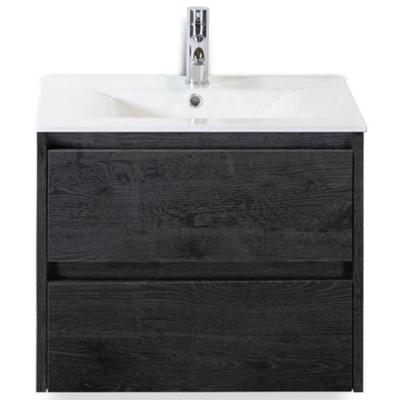 Dante Badmeubelset 60 cm - Black Oak - Keramische Wastafel Wit Enjoy