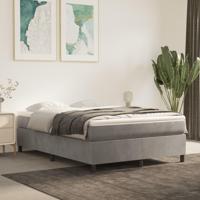 Boxspring met matras fluweel lichtgrijs 140x190 cm - thumbnail