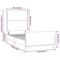 Bedframe zonder matras 90x200 cm stof lichtgrijs - thumbnail