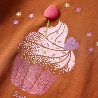 Kindershirt met lange mouwen ijsjesprint 104 cognackleurig - thumbnail