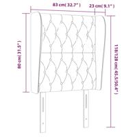 Hoofdbord met randen 163x23x118/128 cm stof donkerbruin - thumbnail