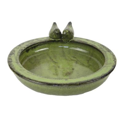 Esschert Design Vogelbad keramiek groen