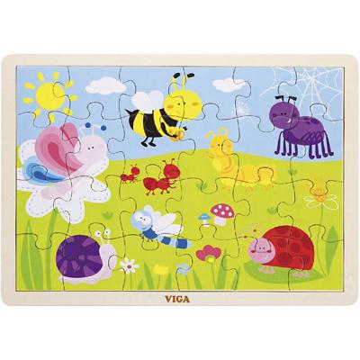 VIGA houten legpuzzels, afm 30x22,5 cm, 24 delen, 1 stuk