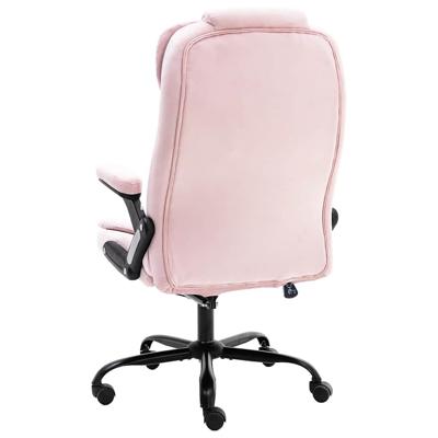 Massagekantoorstoel fluweel roze - thumbnail