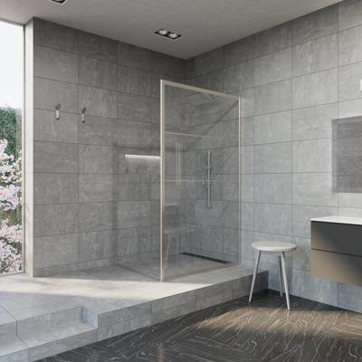 Inloopdouche Aquasplash Frame 100x200 cm 8 mm NANO Glas met Raster Geborsteld RVS Aquasplash Inloopdouche Aquasplash Frame 100x200 cm 8 mm NANO Glas met Raster Geborsteld RVS Aquasplash