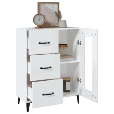 Dressoir 69,5x34x90 cm bewerkt hout wit Dressoir 69,5x34x90 cm bewerkt hout wit