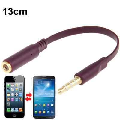 3.5 mm plug mannetje naar 3.5 mm vrouwtje Audio Kabel Adapter, Totale lengte: 13 cm (paars)