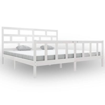 Bedframe massief grenenhout wit 180x200 cm Bedframe massief grenenhout wit 180x200 cm