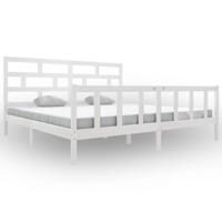Bedframe massief grenenhout wit 180x200 cm - thumbnail