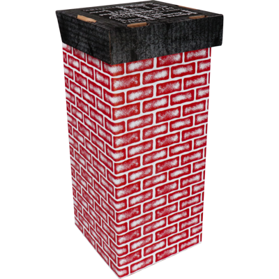 Schoorsteendoos | golfkarton | 15x15x36cm | Sinterklaas | zwart/rood | 15 stuks