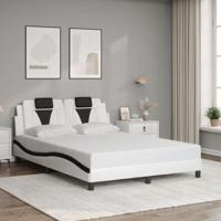 Bedframe "Viana" zonder matras kunstleer zwart en wit 120x200 cm - thumbnail