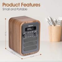 Denver DAB-48GREY radio Persoonlijk Digitaal Grijs, Hout - thumbnail