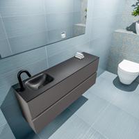 MONDIAZ ADA 120cm toiletmeubel dark grey. LEX wastafel urban links 1 kraangat - thumbnail