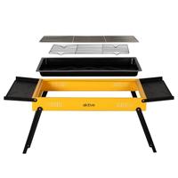 Barbecue Draagbare Aktive Staal 89 x 33 x 33 cm Geel - thumbnail