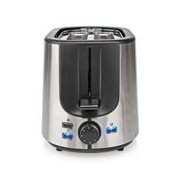 Broodrooster | Roestvrij Stalen Serie | 2 Sleuven | Bruining niveaus: 7 | Ontdooifunctie | Broodjesrek | Aluminium - thumbnail