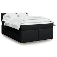 Boxspring met matras stof zwart 140x200 cm - thumbnail