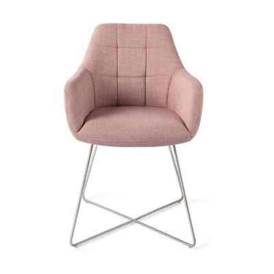 Jesper Home Eetkamerstoel 'Noto' Cross Steel, kleur Vintage Rose