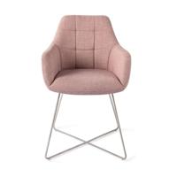 Jesper Home Eetkamerstoel 'Noto' Cross Steel, kleur Vintage Rose - thumbnail