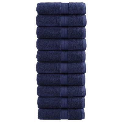 VidaXL Premium washandjes solund 10 stuks marineblauw 30x30 cm 600 g/m²