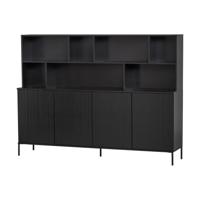 WOOOD Wandkast 'New Gravure' Grenen, 150 x 200cm, kleur Zwart - thumbnail