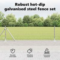 VidaXL Hek met paal zilver 0,6 x 25 m staal - thumbnail