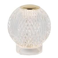 Lucide CINTRA - Oplaadbare Tafellamp - Accu/Batterij - Ø 9 cm - LED 3 StepDim - 1x1,5W 3000K - Transparant - thumbnail