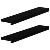 VidaXL Vensterbanken 2 st 80x15x2 cm massief eikenhout donkerbruin - thumbnail