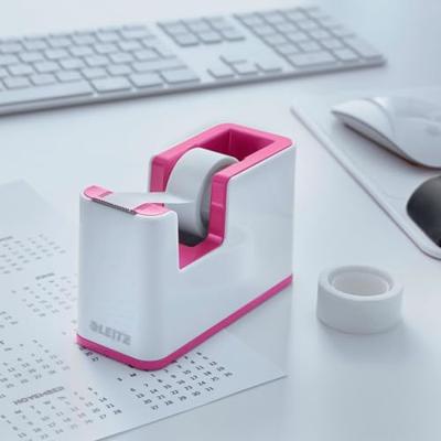 Leitz Plakbanddispenser WOW 5364 Wit, Pink Rolbreedte (max.): 19 mm Rollengte (max.) 33 m