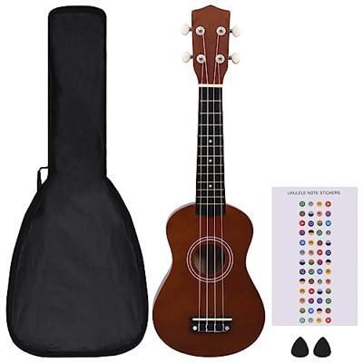 VidaXL Ukuleleset met tas voor kinderen sopraan 21&apos;&apos; donkerhoutkleurig - thumbnail