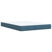 Boxspring met matras fluweel donkerblauw 140x190 cm - thumbnail