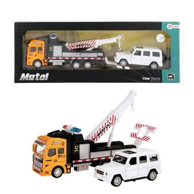 Metal Sleepwagen met Takel + Pull-Back 4x4 Auto