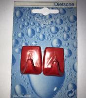 Universele handdoekhaken zelfklevend (setje van 2) rood - thumbnail