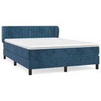 Boxspring met matras fluweel donkerblauw 140x190 cm - thumbnail