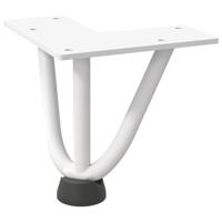 Haarnadelpoten voor Salontafel 4 st 10 cm massief staal wit - thumbnail