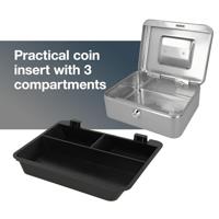 Westcott AC-E51001-ZI Geldkist 200x161x90mm Zilver, Kunststof Inzet Met 3 Vakken - thumbnail