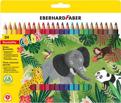 Eberhard Faber Driekantige Jumbo Kleurpotloden 24 Stuks