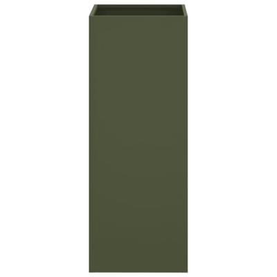 VidaXL Plantenbak 32x29x75 cm staal olijfgroen