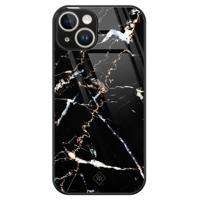 iPhone 14 glazen hardcase - Marmer zwart - thumbnail
