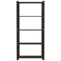 Opbergrek 5-laags 80x38x170 cm massief grenenhout zwart - thumbnail