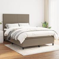Boxspring met matras stof taupe 140x200 cm - thumbnail