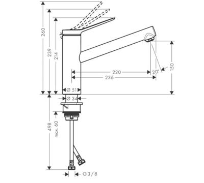 Hansgrohe Zesis M33 ééngreeps keukenmengkraan 150 CoolStart, EcoSmart 1jet, mat zwart Hansgrohe Zesis M33 ééngreeps keukenmengkraan 150 CoolStart, EcoSmart 1jet, mat zwart