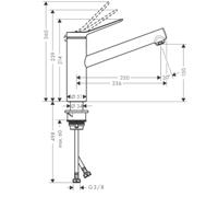 Hansgrohe Zesis M33 ééngreeps keukenmengkraan 150 CoolStart, EcoSmart 1jet, mat zwart - thumbnail