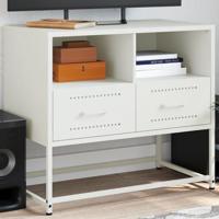 Tv-meubel 68x39x60,5 cm staal wit - thumbnail
