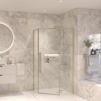 Vijfhoekige Douchecabine Sanivo Vigo 90x90x200 cm RVS Look - thumbnail