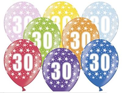 Verjaardag Ballonnen 30 Jaar Metallic Mix (6st)