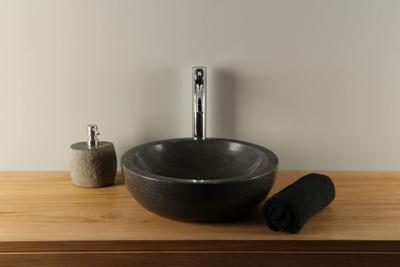 Chinesische Hartstein Waschschale Ø 40 cm Rundwaschbecken BE-011zk Chinesische Hartstein Waschschale Ø 40 cm Rundwaschbecken BE-011zk
